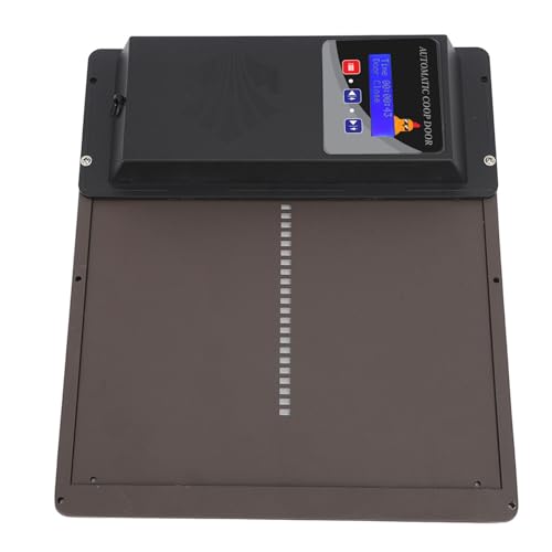 Plyisty Automatische Hühnerkooptür, Programmierbare Solarhähnchen -Stall -LED Anzeige Plastikblech für Entengans für Bauernhof (Brown) von Plyisty