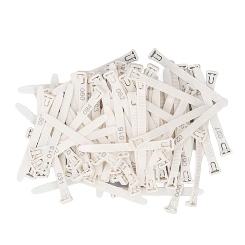 Plyisty Hühnerbeinbänder, Pp Robuste 100pcs Nummerierte Wiederverwendbare Hühnerbeinringe für Entengans (White) von Plyisty