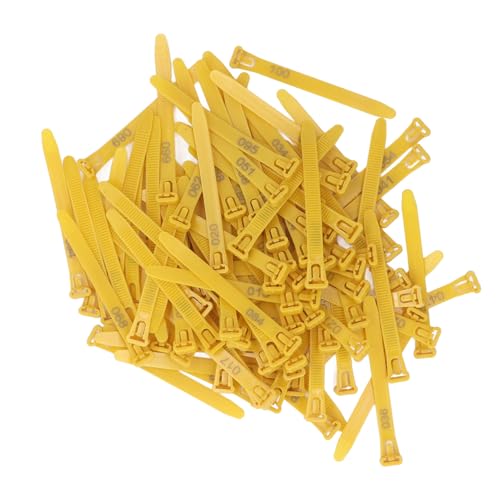 Plyisty Hühnerbeinbänder, Pp Robuste 100pcs Nummerierte Wiederverwendbare Hühnerbeinringe für Entengans (Yellow) von Plyisty