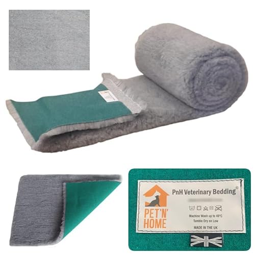PnH Veterinary Bedding® Haustierbett, Fleece, 3 m Rolle x 75 cm, Grau von PnH Veterinary Bedding