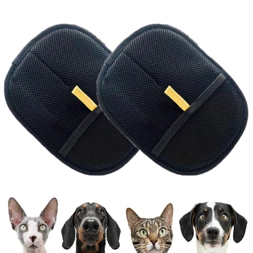 Pnedeodm Electropaw Gloves, Pet Hair Removal Glove with Dual-Sided Electrostatic Bristles, Reusable Pet Hair Remover Gloves, Versatile pet Grooming Gloves for Grooming, Deshedding, Washing (*2) von Pnedeodm