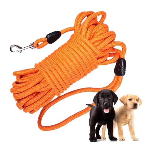 Lange Hundeleine, schwimmend, Nylon, strapazierfähig, lange Leine für kleine und mittelgroße Hunde, Outdoor, Training, Spielen, Camping, Orange von PoCoSvnny