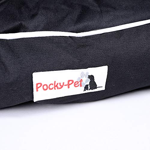 Pocky- Pet Hundebett SBH 5389 M 72 x 60 x 20 cm schwarz, Hundekissen Hundesofa Kissen herausnehmbar, wachbar 30° von Pocky- Pet