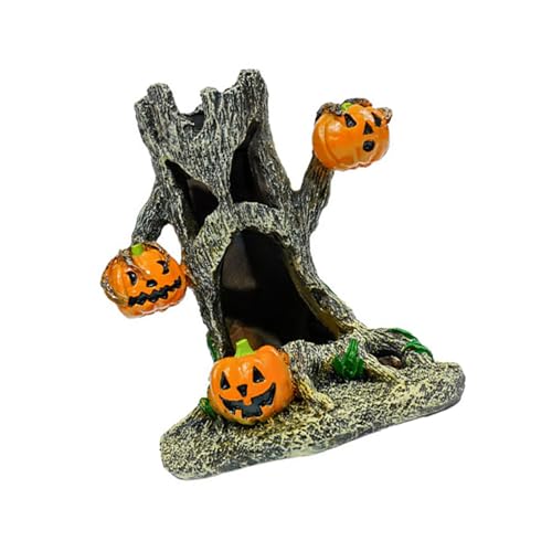 Pocoiau Halloween Underwater Decors Decors Stumpfkürbishaus Harzstatuen Für Aquarien Fischtanks Und Außenverdrängungen Haustier Fischtanks Halloween von Pocoiau