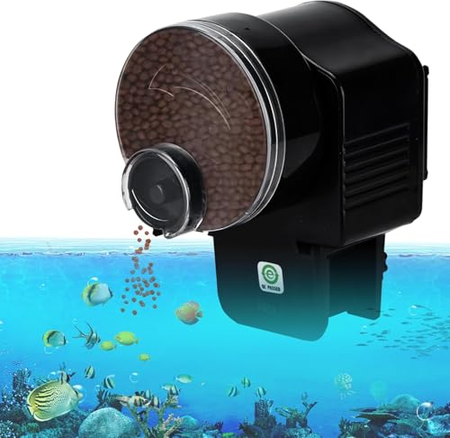 Podazz Futterautomat Aquarium Automat Fische Futterspender mit Timer Futterspender, EIN-klick-Einrichtung 12/24H Futtermittel für Schildkröten-Goldfische, Batteriebetrieben(AF-2003D) von Podazz