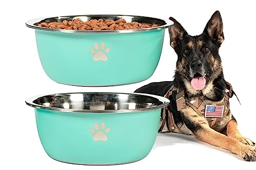 Podinor 170oz/1.3 Gallon Dog Water Bowls for Extra Large Dogs - Stainless Steel Dog Food Bowl with High Capacity for Big Giant Dogs (2 Pack) von Podinor