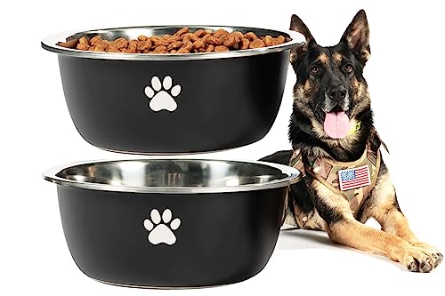 Podinor Großer Wassernapf für Hunde, 21 Tassen, 4,8 l, Edelstahl, extra groß, für große Riesenhunde, Schwarz, 2 Stück Podinor Großer Wassernapf für Hunde, 21 Tassen, 4,8 l, Edelstahl, extra groß, für große Riesenhunde, Schwarz, 2 Stück von Podinor