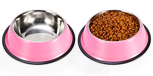 Podinor Hundenäpfe aus Edelstahl, für Futter und Wasser, rutschfest, stapelbar, für kleine, mittelgroße und große Hunde, 2 Stück Podinor Hundenäpfe aus Edelstahl, für Futter und Wasser, rutschfest, stapelbar, für kleine, mittelgroße und große Hunde, 2 Stück von Podinor