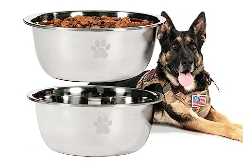 Podinor Large Dog Water Bowl 2 Pack, 170oz Stainless Steel Extra Large Dog Food Bowl for Big Giant Dogs von Podinor