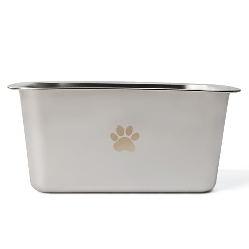 Podinor Wassernapf für große Hunde, rutschfest, Edelstahl, für große Hunde, für große Hunde, für große Hunde, silberfarben, 3 l Podinor Wassernapf für große Hunde, rutschfest, Edelstahl, für große Hunde, für große Hunde, für große Hunde, silberfarben, 3 l von Podinor