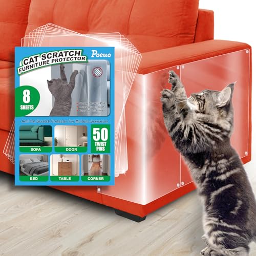 Poeuo Kratzfeste Möbelschutz für Katzen gegen Haustiere, 8 Stück mit 50 gedrehten Stiften für Tisch, Möbelzubehör transparent Poeuo Kratzfeste Möbelschutz für Katzen gegen Haustiere, 8 Stück mit 50 gedrehten Stiften für Tisch, Möbelzubehör transparent von Poeuo