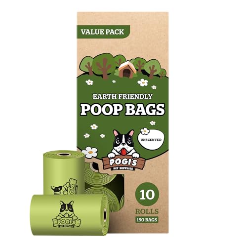 Pogi’s Hundekotbeutel, reißfest, auslaufsicher & extra groß, als Nachfüllrollen für Hunde – ohne Duft, 150 Stück (10 Rollen) von Pogi's Pet Supplies