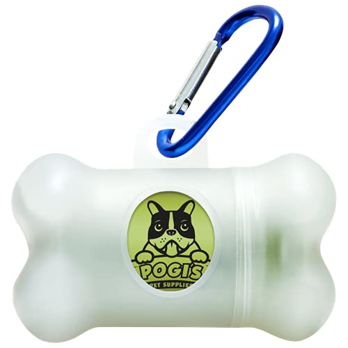 Pogi Kotbeutelspender – groß, ohne Duft und auslaufsicher – weiß, 1 Rolle (15 Tüten) von Pogi's Pet Supplies