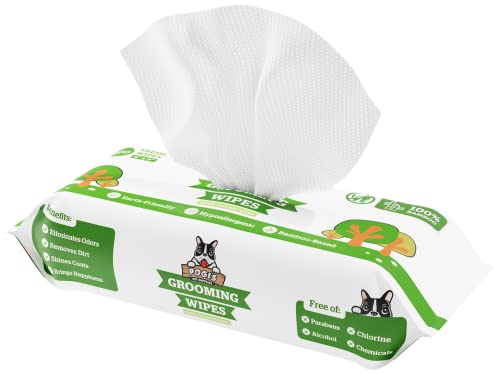 Pogi's Pflegetücher - 100 desodorierende Abwischtücher für Hunde – extragroß, biologisch abbaubar, Grüner Tee Duft, natürlich von Pogi's Pet Supplies