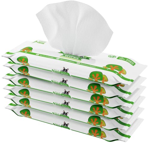 Pogi’s Feuchttücher für Hunde – Reisegröße, mit Grüner-Tee-Duft, hypoallergen, mit Bambusfasern – 120 Stück (6×20) von Pogi's Pet Supplies