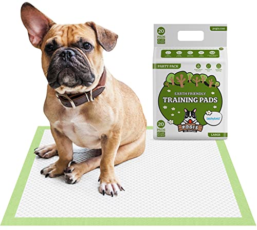 Pogi's Trainingsunterlagen (20 Stück) (60x60cm) — Große, superabsorbierende, erdfreundliche Hundetrainingsunterlagen für kleine bis mittelgroße Hunde von Pogi's Pet Supplies