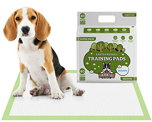Pogi's Trainingsunterlagen (40 Stück) (45x60cm) — Mittelgroße, superabsorbierende, erdfreundliche Hunde-Trainingsunterlagen für Welpen und kleine Hunde von Pogi's Pet Supplies
