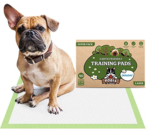 Pogi's Trainingsunterlagen (50 Stück) (60x60cm) — Große, superabsorbierende, erdfreundliche Hundetrainingsunterlagen für kleine bis mittelgroße Hunde von Pogi's Pet Supplies