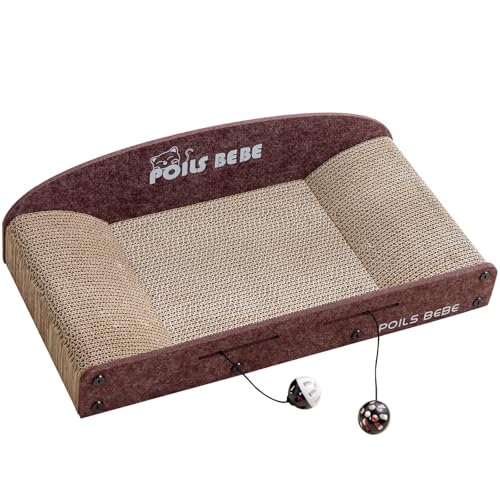 Polisbebe Katzenkratzbaum aus Karton, 53 cm Sofa-Katzenkratzbaum, langlebige Couchliege für Hauskatzen, Katzenspielzeug mit Glöckchenbällen, Katzenkratzmöbelschutz mit Katzenminze Polisbebe Katzenkratzbaum aus Karton, 53 cm Sofa-Katzenkratzbaum, langlebige Couchliege für Hauskatzen, Katzenspielzeug mit Glöckchenbällen, Katzenkratzmöbelschutz mit Katzenminze von Poils bebe