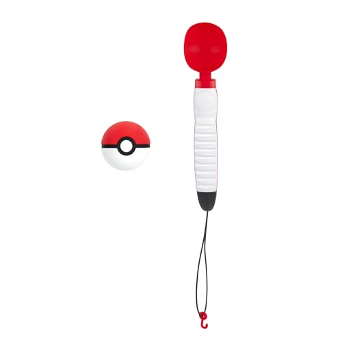 Pokémon Pokéball ausfahrbarer Ballwerfer für Hunde - portables Wurfgerät mit Riemen und 6 cm großem Gummiball von Pokémon
