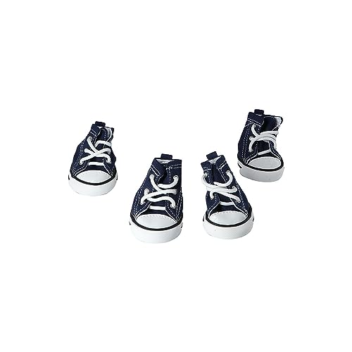 Hundeschuhe aus Segeltuch, rutschfest, atmungsaktiv, Sneaker-Stiefel, modisch, für kleine Hunde, 4 Stück von Pokinge