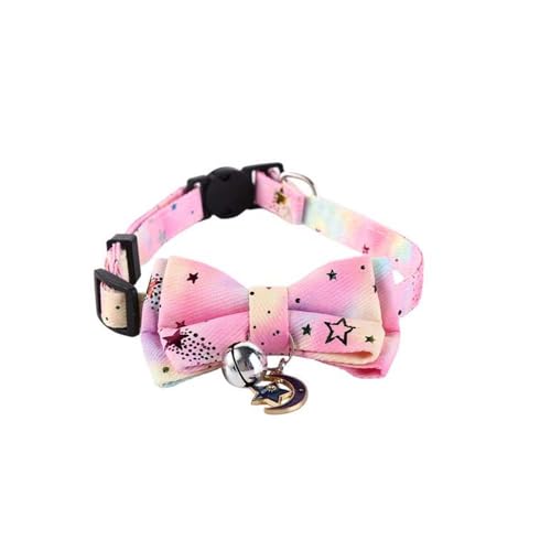 Pokinge Halsband für Haustiere, Katzen, Hundehalsband, Haustierbedarf, bunt, mit Anhänger, Glocke, Kätzchen, Welpen, Hunde, Halskette (verstellbare Länge) (Rosa) von Pokinge