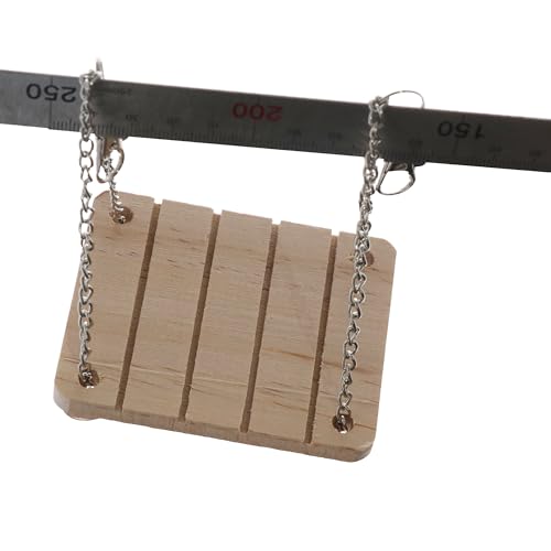 Pokinge Hamsterschaukel aus Holz, Naturholz, Hängematte mit verstellbarer Kette für Haustiere, Spielzeug für Maus, Chinchilla, Ratten, Rennmäuse, lustiges Tier-Kauspielzeug Pokinge Hamsterschaukel aus Holz, Naturholz, Hängematte mit verstellbarer Kette für Haustiere, Spielzeug für Maus, Chinchilla, Ratten, Rennmäuse, lustiges Tier-Kauspielzeug von Pokinge