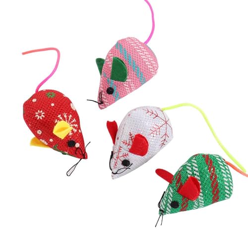 Pokinge Katzenmaus-Spielzeug, Katzen Spiel, realistische niedliche Mäuse, Katzenminze, Kauspielzeug, weiches kleines Katzenspielzeug für Innenräume, interaktives Spielen, zufällige Farbe, 4 Stück Pokinge Katzenmaus-Spielzeug, Katzen Spiel, realistische niedliche Mäuse, Katzenminze, Kauspielzeug, weiches kleines Katzenspielzeug für Innenräume, interaktives Spielen, zufällige Farbe, 4 Stück von Pokinge