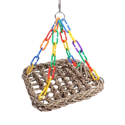 Pokinge Vogel Papagei Hängende Schaukel Bett, Bunte Stroh Weben Papagei Schaukel Spielzeug Nette Papagei Hängematte Kreative Langlebig Tier Schaukel Zubehör für Vögel Pokinge Vogel Papagei Hängende Schaukel Bett, Bunte Stroh Weben Papagei Schaukel Spielzeug Nette Papagei Hängematte Kreative Langlebig Tier Schaukel Zubehör für Vögel von Pokinge