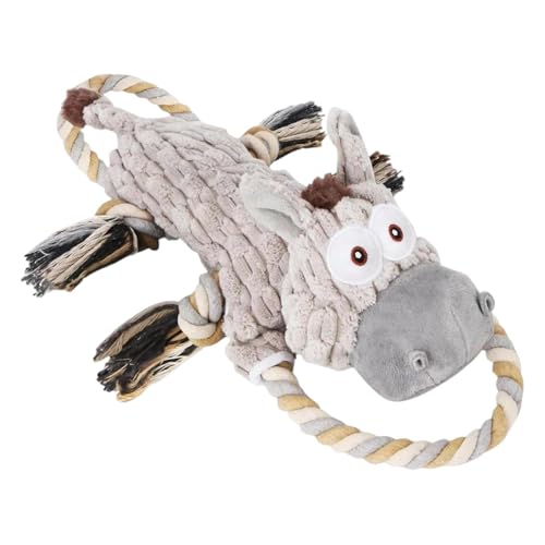 Langlebiges Kauspielzeug für Hunde, quietschendes Hundespielzeug, Plüsch-Kauspielzeug, interaktives Tauziehspiel, Hundespielzeug, mit Sound-Making-Design, 48 x 14 x 10 cm, für aggressive Kauer von Pokronc