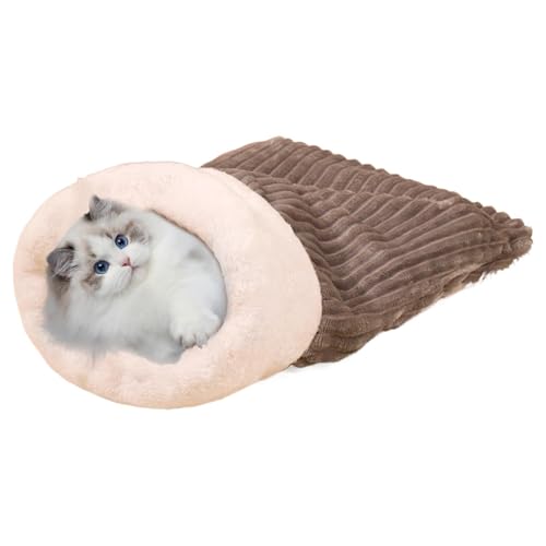 Pokronc Winterkatze Schlafsack, Warmer Gemütlicher Nestsack, Plüschkatze -Höhle, Halb Geschlossene Bierbett, Weiches Haustierbett, Khaki Und Grau Für Katzen Und Kleine Haustiere Pokronc Winterkatze Schlafsack, Warmer Gemütlicher Nestsack, Plüschkatze -Höhle, Halb Geschlossene Bierbett, Weiches Haustierbett, Khaki Und Grau Für Katzen Und Kleine Haustiere von Pokronc
