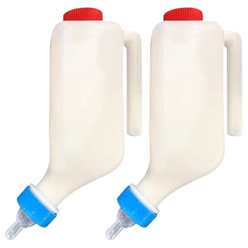Poludatly Lamm Stillflasche, 2 x Futterflaschen für Lamm | Haustierzuchtzubehör mit Skalierung und Griff für Ziegen, Kuh, Schaf, Welpen von Poludatly