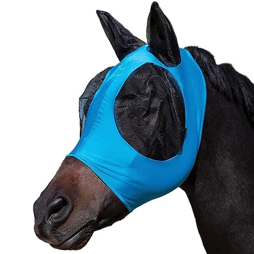 PolyMath Pferd Fliege Maske, Fliege Maske für Pferd mit Ohren/Translucen Feines Mesh Vermeiden Equine Fliege und UV-Schutz Stretch Fliege Maske für Pferd von PolyMath