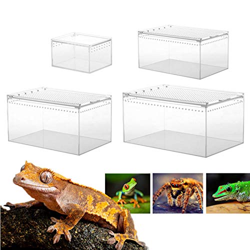 Transparente Reptilienbox Reptilienzuchtbecken Aus Acryl,Reptilien Zuchtbox Reptil Zuchtfall Für Spide, Skorpion, Tausendfüßler, Gehörnter, Käfer,Mehrfachgröße - 10.3x8.3x6CM von Pomrone