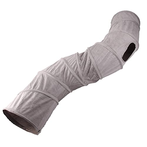 Tunnel Für Katzen Faltbar Katzentunnel Katzenspielzeug S Tunnel Pet Cat Tunnel Tube Zusammenklappbar Kätzchen Spielzeug Katze Tunnel Für Katzen Welphln Kaninchen Oder Kleintiere Grau 132 X 25 cm von Pomrone