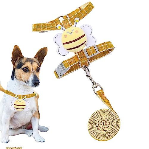 Hundegeschirr-Leine-Set | Hundegeschirr ohne Würgegriff - Strapazierfähiges, verstellbares, leicht zu kontrollierendes, atmungsaktives, niedliches Cartoon-Design-Geschirr für kleine und Pomurom von Pomurom