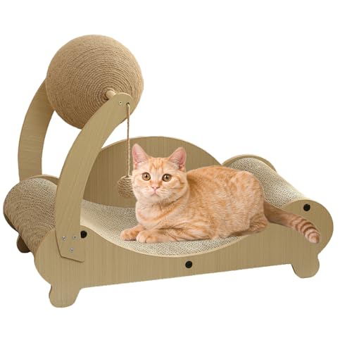 Kratzbrett Lounge,Kratzcouch - Gemütlicher Möbelschutz Mit Ball Zum Krallenwetzen Für Katzen Kratzbrett Lounge,Kratzcouch - Gemütlicher Möbelschutz Mit Ball Zum Krallenwetzen Für Katzen von Pomurom