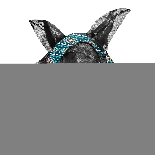 Maske Mit Ohren - Dehnbarer Fliegenschutz | Netzmasche Große Augen Zubehör Mähnenöffnung Reitausrüstung Fohlen von Pomurom