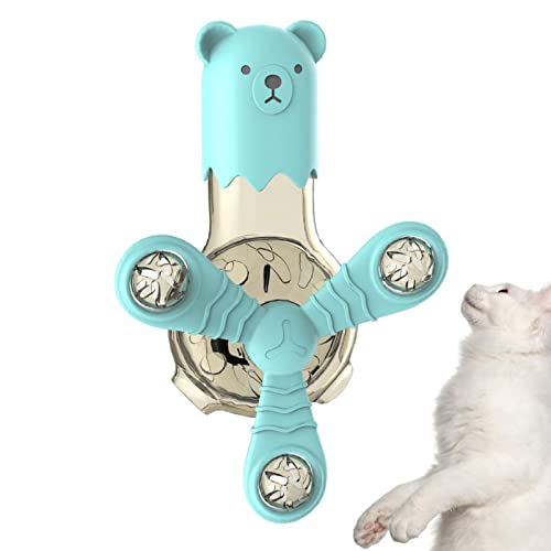 Pomurom Windmühle Katzenspielzeug drehen,Drehbarer Futterspender Windmühle Katze Spinner Spielzeug - Multifunktionales interaktives Lernspielzeug für Katzen, Hunde und Welpen von Pomurom