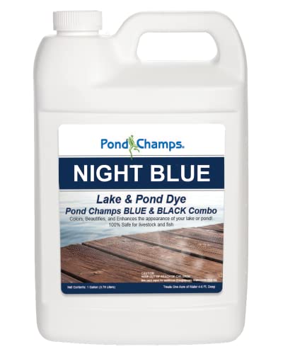 Nachtblaue See- und Teichfarbe – 1 Gallone professionelle See- und Teichfarbe – behandelt bis zu 1 Acre – Kombination aus Pond Champs Blau und Schwarz – sicher für Fische, Wildtiere, Haustiere und Nachtblaue See- und Teichfarbe – 1 Gallone professionelle See- und Teichfarbe – behandelt bis zu 1 Acre – Kombination aus Pond Champs Blau und Schwarz – sicher für Fische, Wildtiere, Haustiere und von Pond Champs