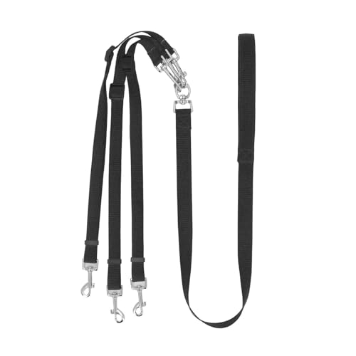 Pongnas Nylon-Hundeleine, Abnehmbare 3-Wege-Sicherheitshundeleine mit Gepolstertem Griff für das Training (Black) von Pongnas