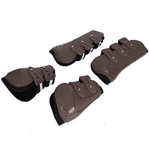 Pferdestiefel, Pferdebein Schichtschienen für Pferde Verdickte Leggings mit Weicher Ausrüstung Ausrüstung 1Set Pu Horse Legguard Bein Beschützer Zum Reiten des Stoßdichts Springen (Standard groß) von Pongnas