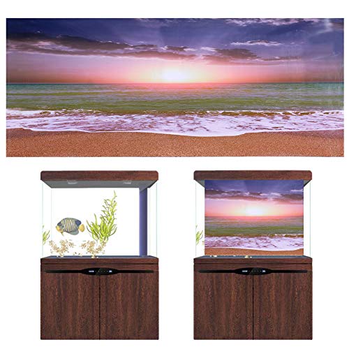 Pongnas Aquabackground, Actions Terrabackground 3D -Effekt -Poster 3D Effekt Kleber Strand Sonnenuntergang Poster für Kastendekoration (122 * 46cm) von Pongnas