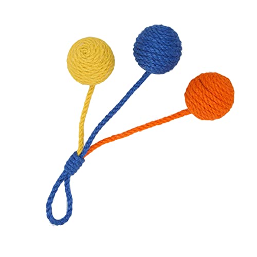 Pongnas Hängende Katzenspielzeug, Katzenspielzeugkatze Seiltübung Spielzeug Interactive Cat Chew Toys Sisal Bälle für Katzen Zum Kratzen, Pat, Biss oder für Innenkatzen Kätzchen (Blau, Gelb, Orange) Pongnas Hängende Katzenspielzeug, Katzenspielzeugkatze Seiltübung Spielzeug Interactive Cat Chew Toys Sisal Bälle für Katzen Zum Kratzen, Pat, Biss oder für Innenkatzen Kätzchen (Blau, Gelb, Orange) von Pongnas
