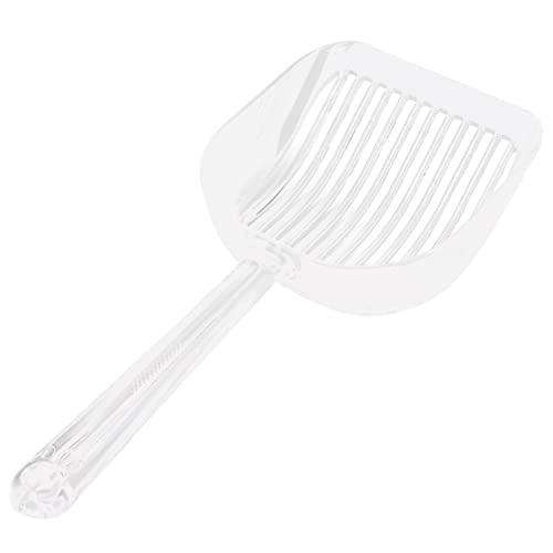 Pongnas Katzenstreu -Schaufel, Pooper Schaufel Kitty Wurf Scoop mit Ergonomischem Griff 5mm Abstandsfilterdesign Katzenkingschaufel für Katzenstreubox, 10.2x4.6x1.4in (Transparenter Kristallstil) von Pongnas