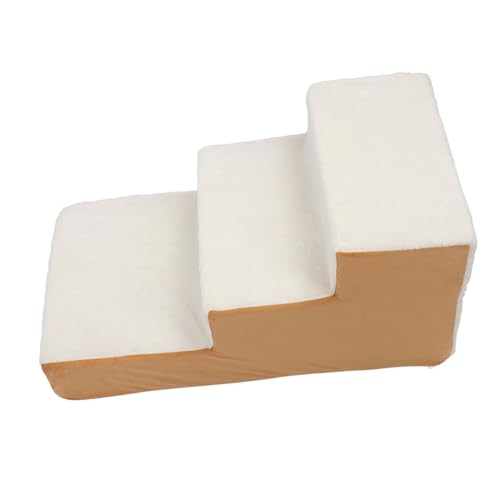 Pongnas Weiche, Verbesserte Komforttreppe mit Schaumstoffeinlage, Stabile Struktur, Vielseitige 3 Stufen für Kleine Hunde und Katzen, Heimhundetreppe für Hochbett (Kaffee (Cover und Pongnas Weiche, Verbesserte Komforttreppe mit Schaumstoffeinlage, Stabile Struktur, Vielseitige 3 Stufen für Kleine Hunde und Katzen, Heimhundetreppe für Hochbett (Kaffee (Cover und von Pongnas