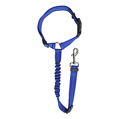 Poo4kark Cute Pet Auto-Hilfsseil, Hunde-Traktionsgürtel, kreisförmiger Ring, elastisch und einziehbar, Streifen, Hundeseil (Blue, One Size) von Poo4kark