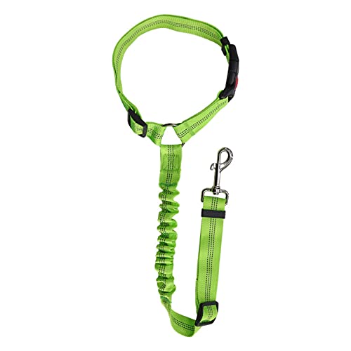 Cute Pet Auto-Hilfsseil, Hunde-Traktionsgürtel, kreisförmiger Ring, elastisch und einziehbar, Streifen, Hundeseil (Green, One Size) von Poo4kark