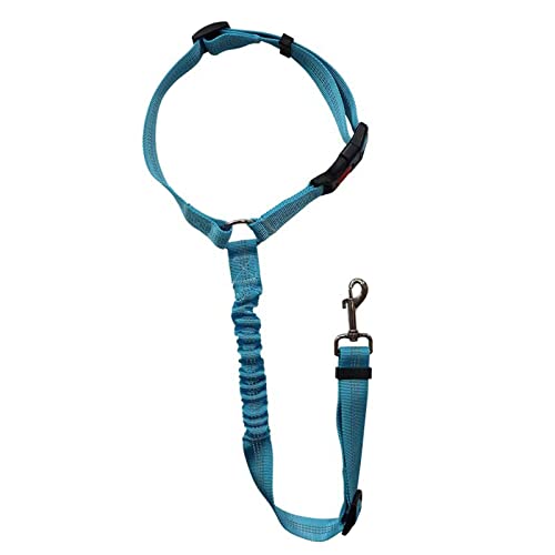 Cute Pet Auto-Hilfsseil, Hunde-Traktionsgürtel, kreisförmiger Ring, elastisch und einziehbar, Streifen, Hundeseil (Light Blue, One Size) von Poo4kark