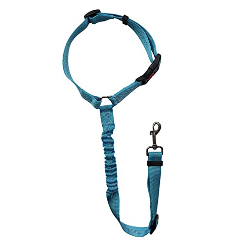 Poo4kark Cute Pet Auto-Hilfsseil, Hunde-Traktionsgürtel, kreisförmiger Ring, elastisch und einziehbar, Streifen, Hundeseil (Light Blue, One Size) von Poo4kark